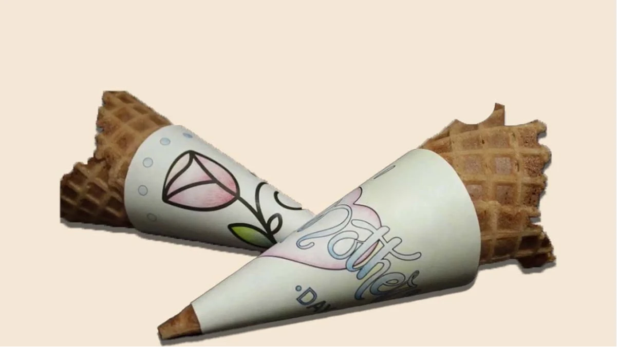 Kraft paper ice cream cone sleeves 2 Kraft paper ice cream cone sleeves 2