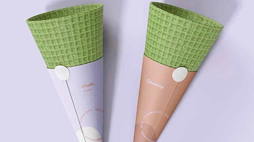 Kraft paper ice cream cone sleeves 4 Kraft paper ice cream cone sleeves 4