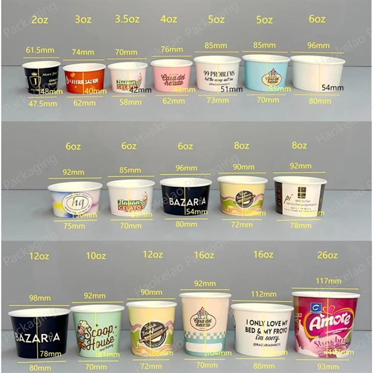 130ml Custom Ice Cream Paper Cup For Ice Cream Store